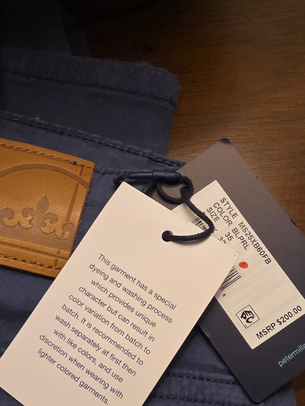 Peter Millar Slim Straight Jeans in Navy Blue *New - Picture 3 of 3